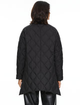 Orolay Oversized Quilted Puffer Jacket Lightweight with Pockets #color_black 
