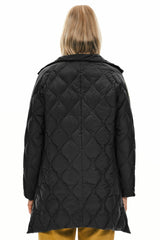 Orolay Oversized Quilted Puffer Jacket Lightweight with Pockets #color_black 