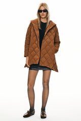 Orolay Oversized Quilted Puffer Jacket Lightweight with Pockets #color_coffee 