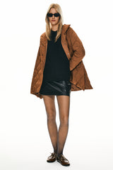 Orolay Oversized Quilted Puffer Jacket Lightweight with Pockets #color_coffee 