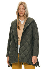 Orolay Oversized Quilted Puffer Jacket Lightweight with Pockets #color_green 