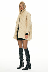 Orolay Oversized Quilted Puffer Jacket Lightweight with Pockets #color_khaki 