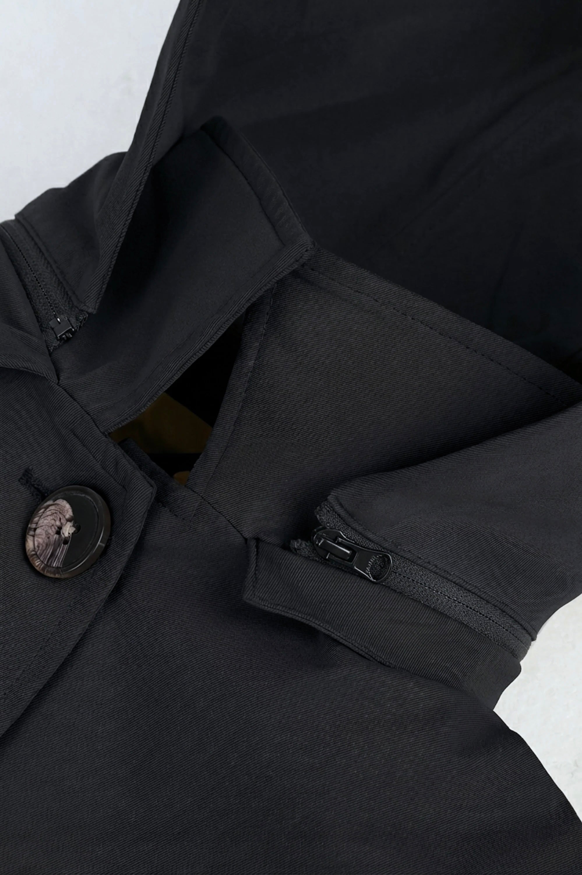 Long Single-Breasted Trench Coat #color_black