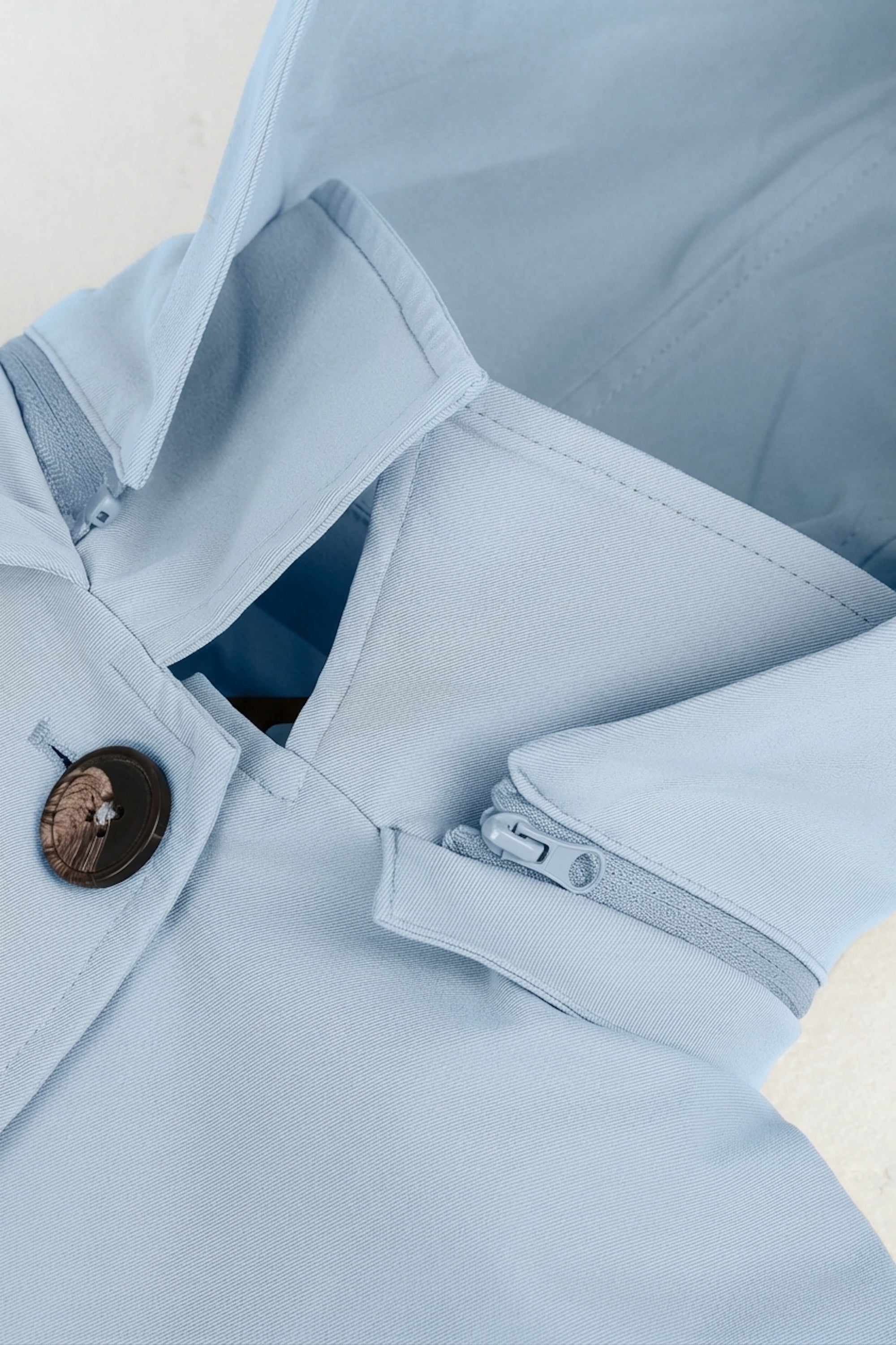 Orolay-Single-Breasted Trench-#color_Light Blue