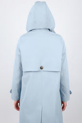 Orolay-Single-Breasted Trench-#color_Light Blue