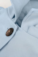 Orolay-Single-Breasted Trench-#color_Light Blue