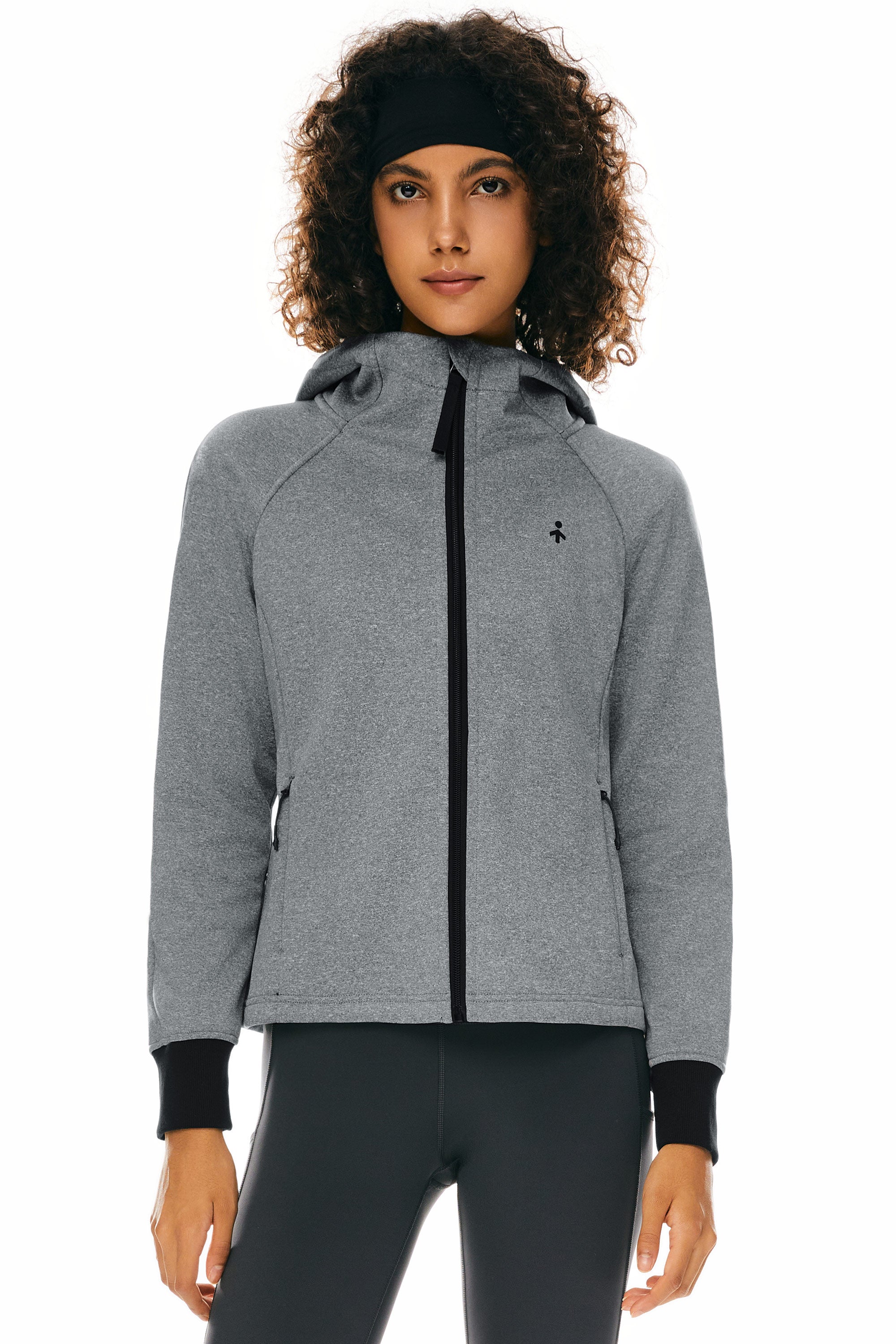 Orolay Zip Up Fleece Lined Hoodie Long Sleeve Cropped Sweatshirt #color_gray