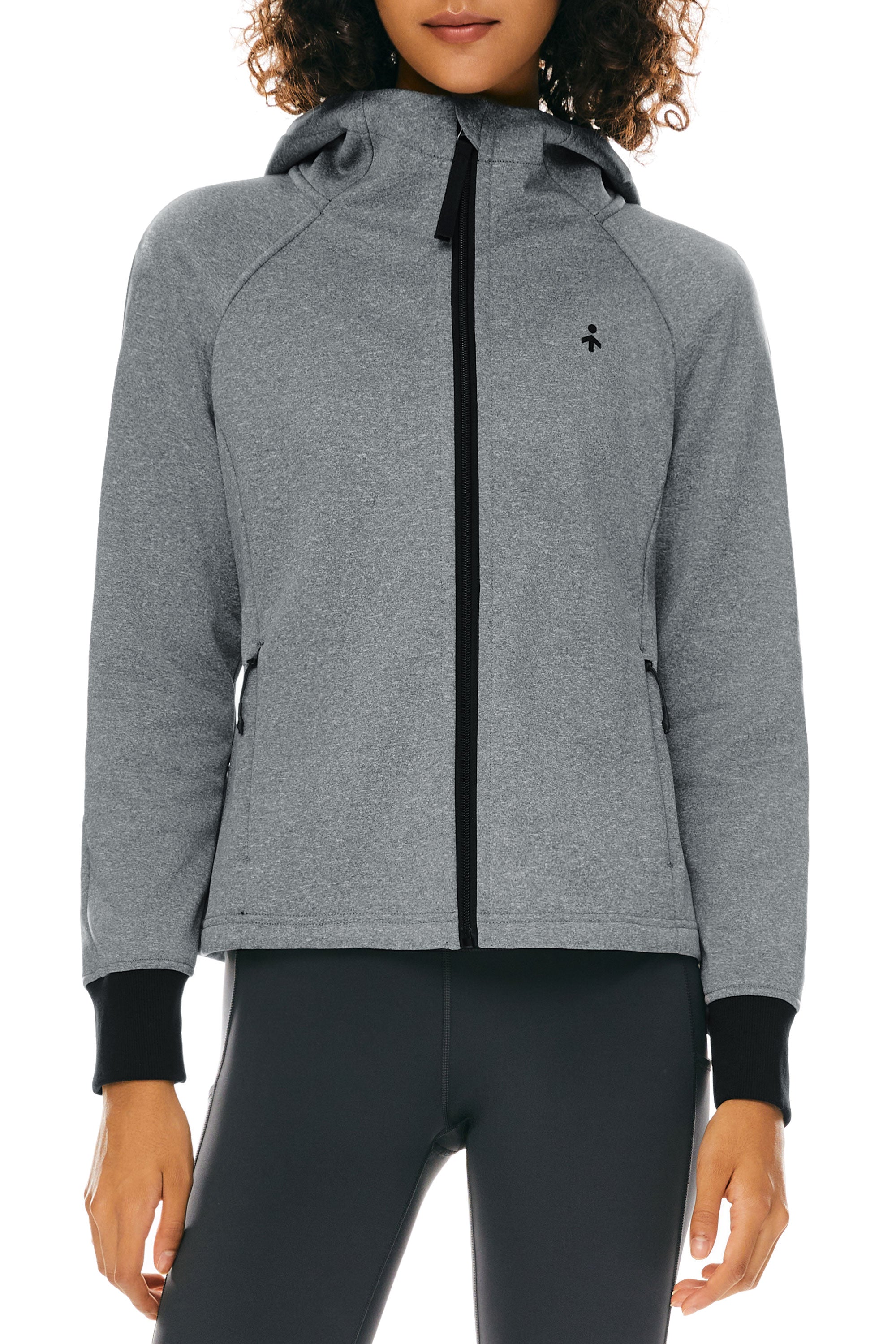 Orolay Zip Up Fleece Lined Hoodie Long Sleeve Cropped Sweatshirt #color_gray