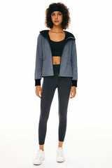 Orolay Zip Up Fleece Lined Hoodie Long Sleeve Cropped Sweatshirt #color_navy