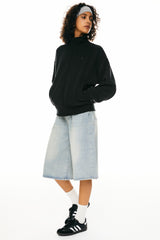 Oversized Half Zip Sweatshirts - Orolay, #color_Black