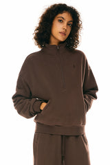 Oversized Half Zip Sweatshirts - Orolay, #color_Emperador