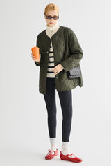 Oversized Quilted Drop-Shoulder Jacket Orolay #color_olive