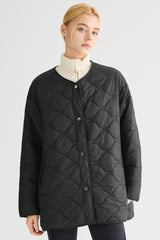 Oversized Quilted Drop-Shoulder Jacket Orolay #color_black