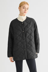 Oversized Quilted Drop-Shoulder Jacket Orolay #color_black