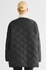 Oversized Quilted Drop-Shoulder Jacket Orolay #color_black
