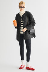Oversized Quilted Drop-Shoulder Jacket Orolay #color_black