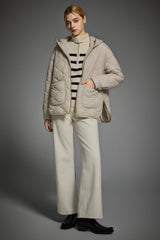 Oversized Quilted Hooded Drop-Shoulder Jacket OROLAY #color_beige