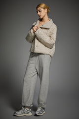 Oversized Quilted Raglan Sleeve Lightweight Jacket #color_beige