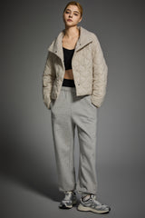 Oversized Quilted Raglan Sleeve Lightweight Jacket #color_beige