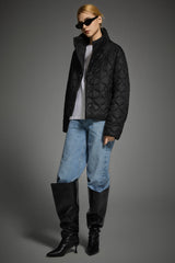 Oversized Quilted Raglan Sleeve Lightweight Jacket #color_black