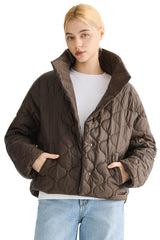 Oversized Quilted Raglan Sleeve Lightweight Jacket #color_coffee