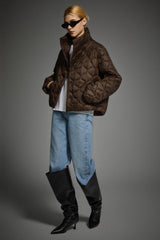 Oversized Quilted Raglan Sleeve Lightweight Jacket #color_coffee