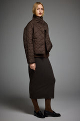 Oversized Quilted Raglan Sleeve Lightweight Jacket #color_coffee