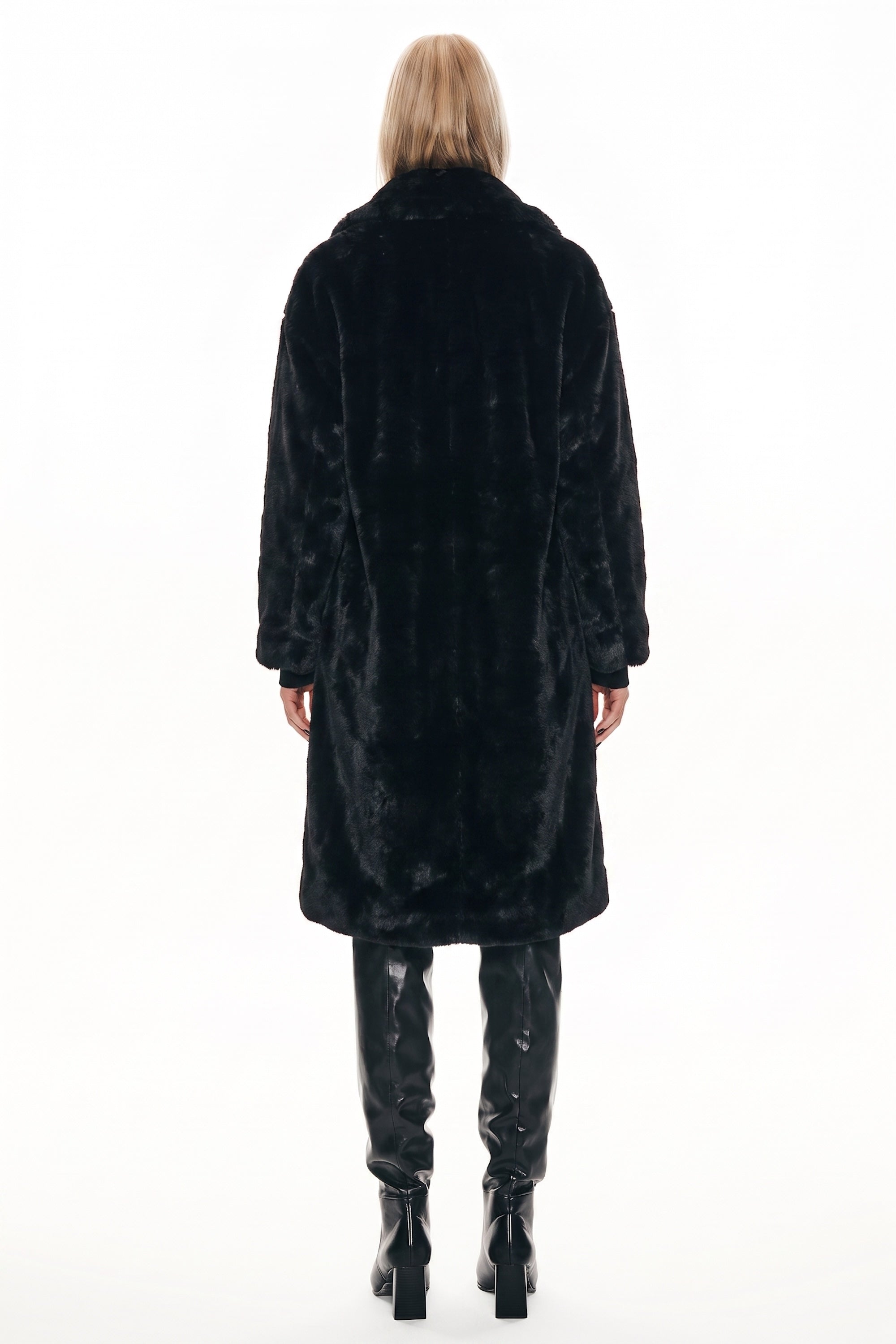 Orolay-Long Teddy Coat-#color_black
