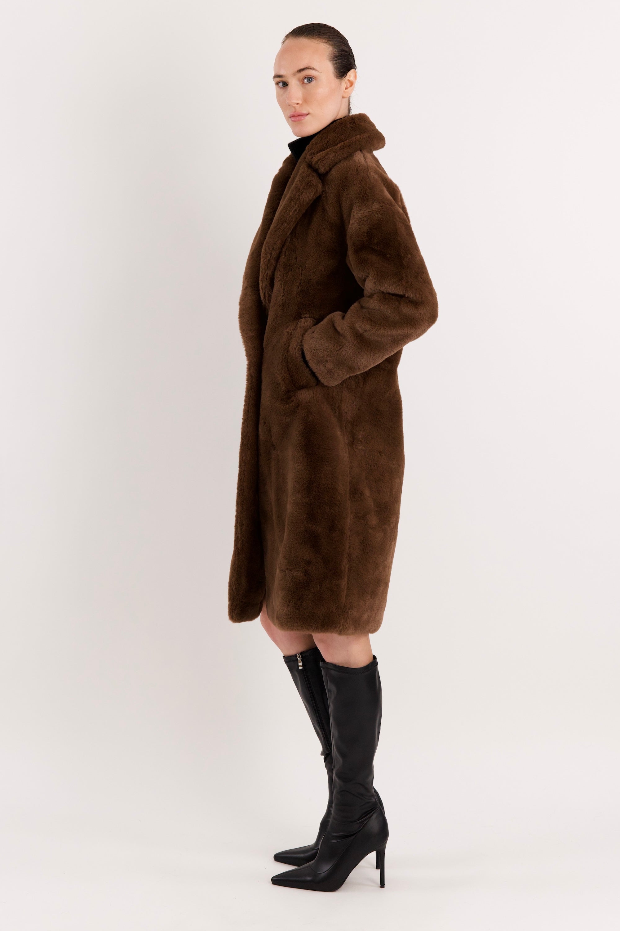Orolay-Long Teddy Coat-#color_coffee