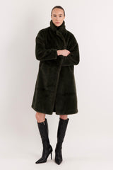 Orolay-Long Teddy Coat-#color_army green