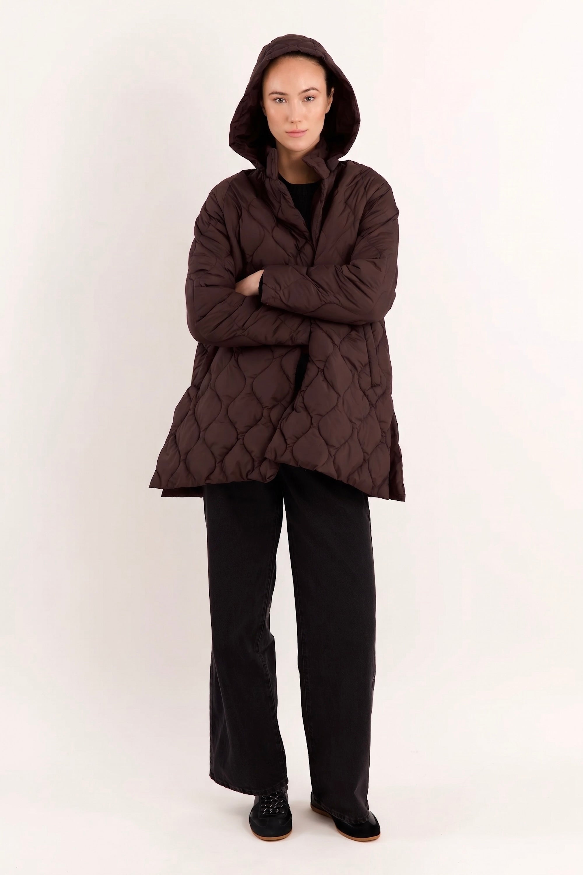 Orolay-Lightweight Long-Sleeve Puffer Jacket-#color_dark brown