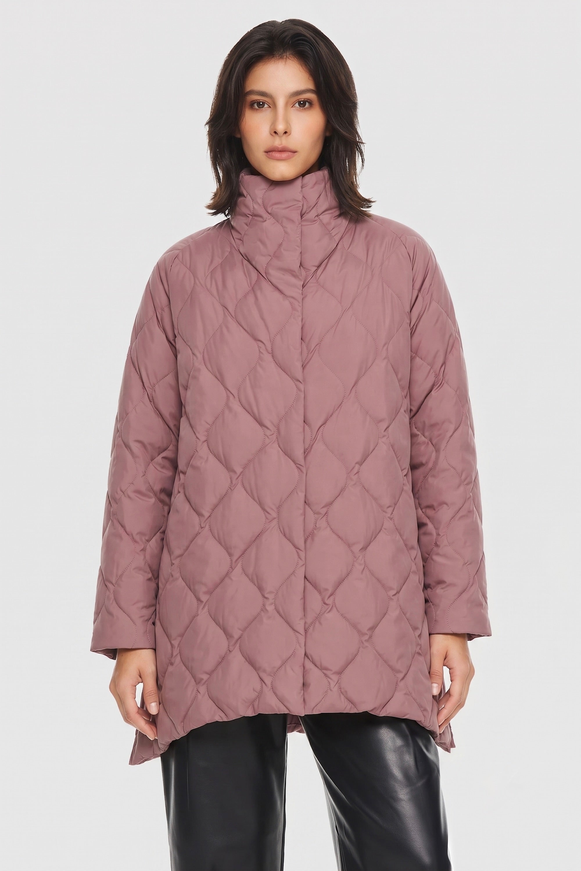 Orolay-Lightweight Long-Sleeve Puffer Jacket-#color_pink