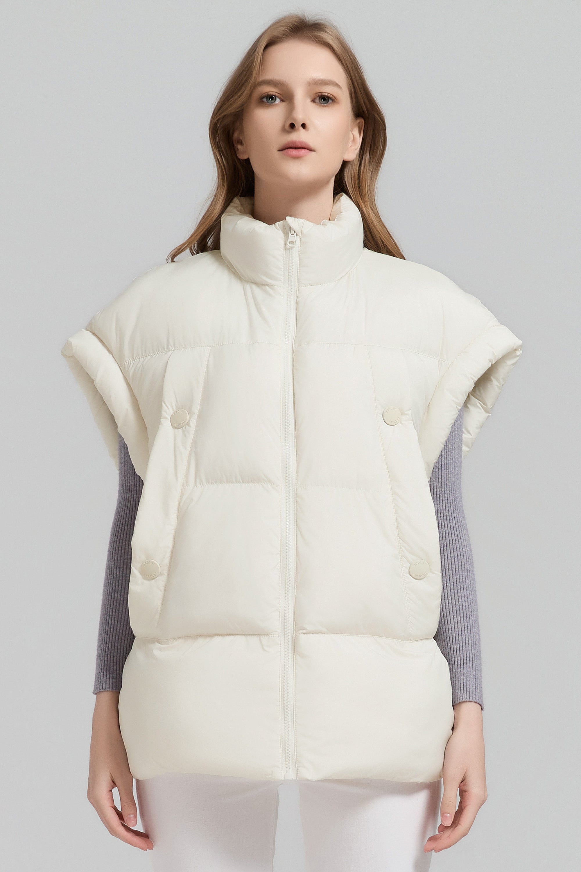 Orolay-Sleeveless Classic Puffer Vest-#color_beige