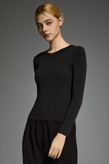 Padded Knit T-shirt OROLAY #color_black