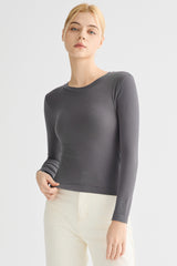 Padded Knit T-shirt OROLAY #color_gray