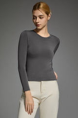 Padded Knit T-shirt OROLAY #color_gray
