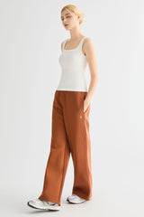 Padded Ribbed Wide-Strap Crew Tank orolay #color_white