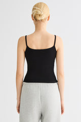 Padded Ribbed Square Neck Tank OROLAY #color_black