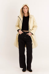 Parka-Drawstring Waist Fleece - Lined Parka - Orolay, #color_tan