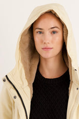 Parka-Drawstring Waist Fleece - Lined Parka - Orolay, #color_tan