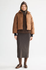 Orolay-Puff-O Classics Short Oversized Down Coat-#color_Bombay Brown 