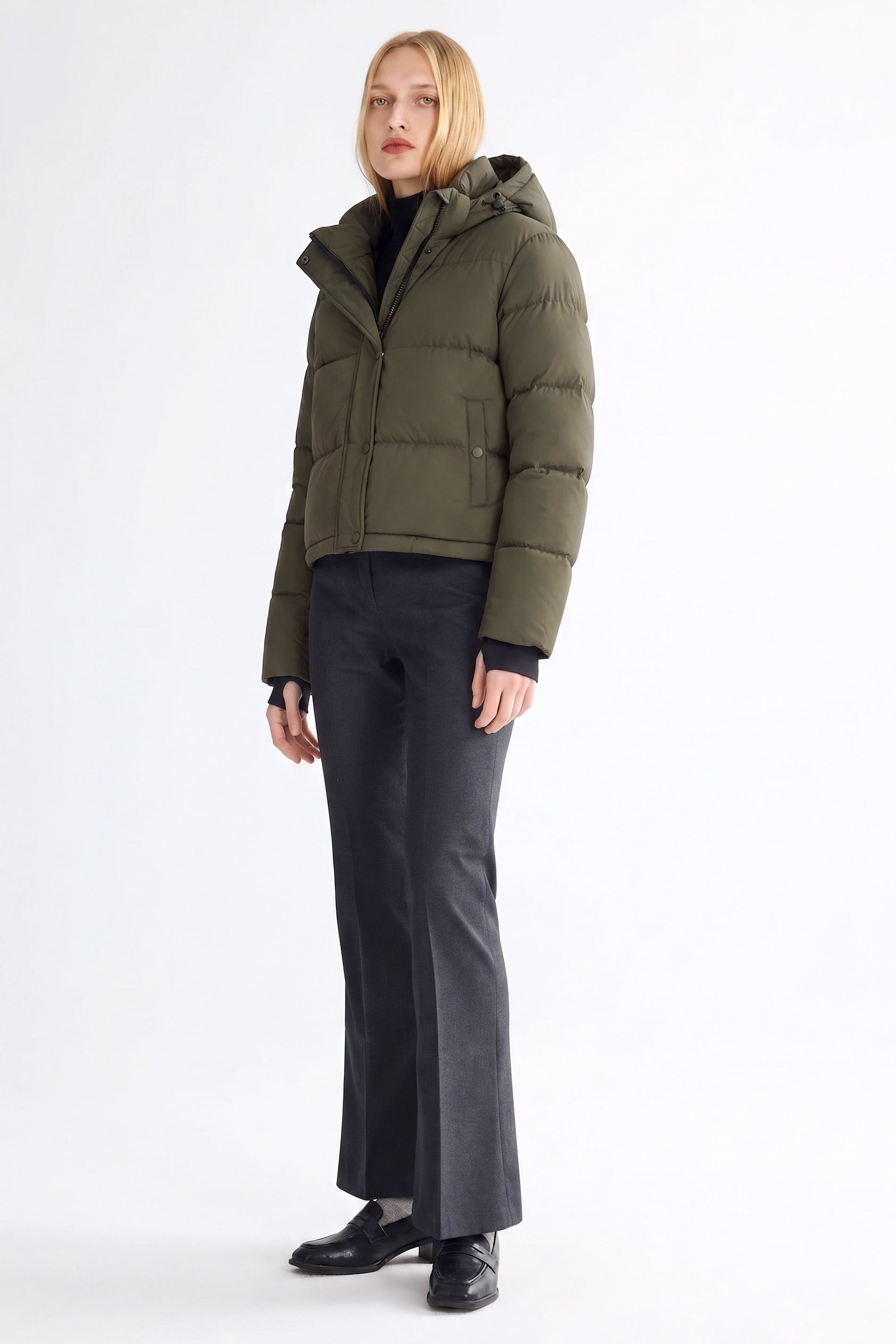 Orolay-Aurora Cropped Thermal Puffer-#color_army green