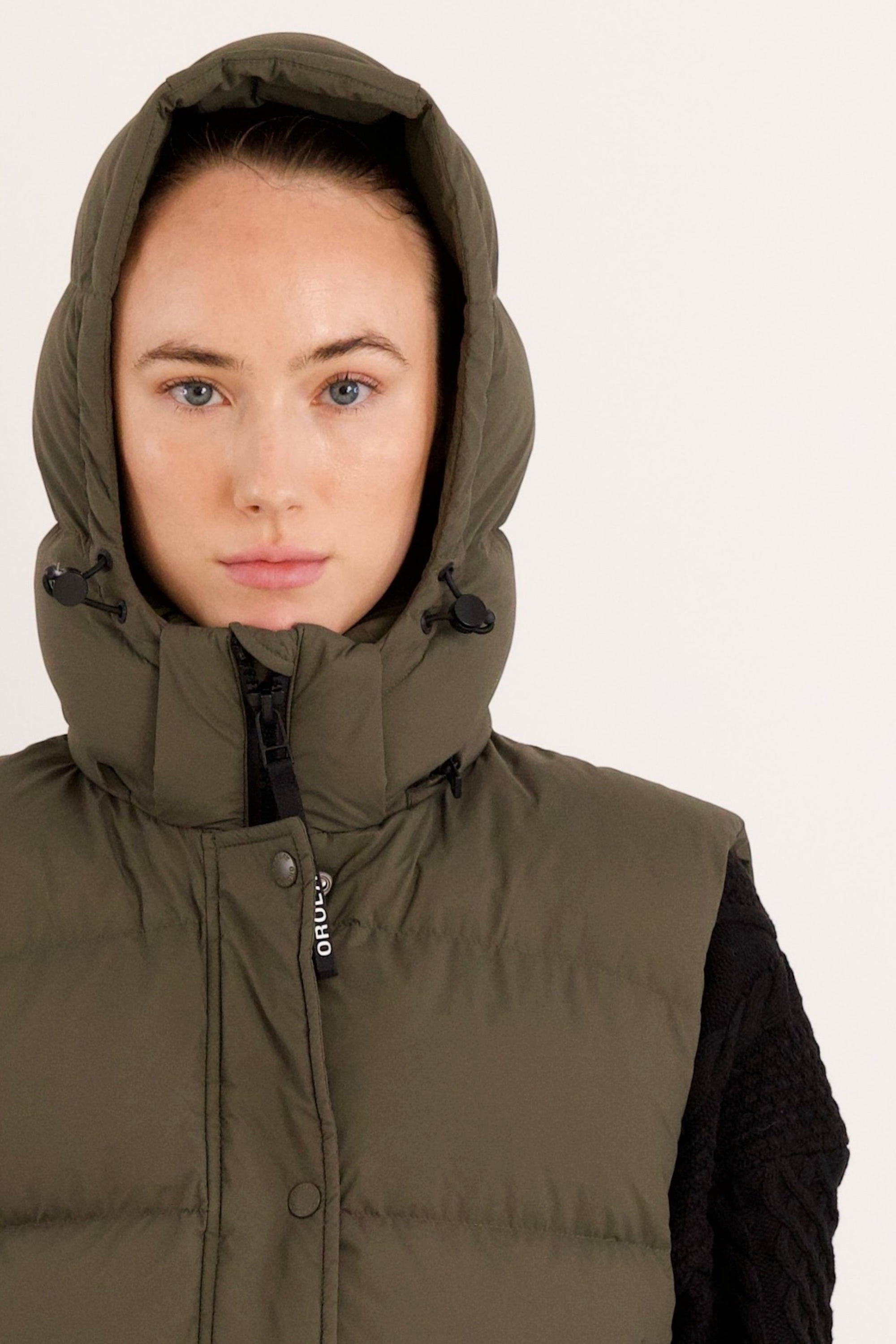 Orolay-Aurora Hooded Puffer Vest-#color_ARMY green