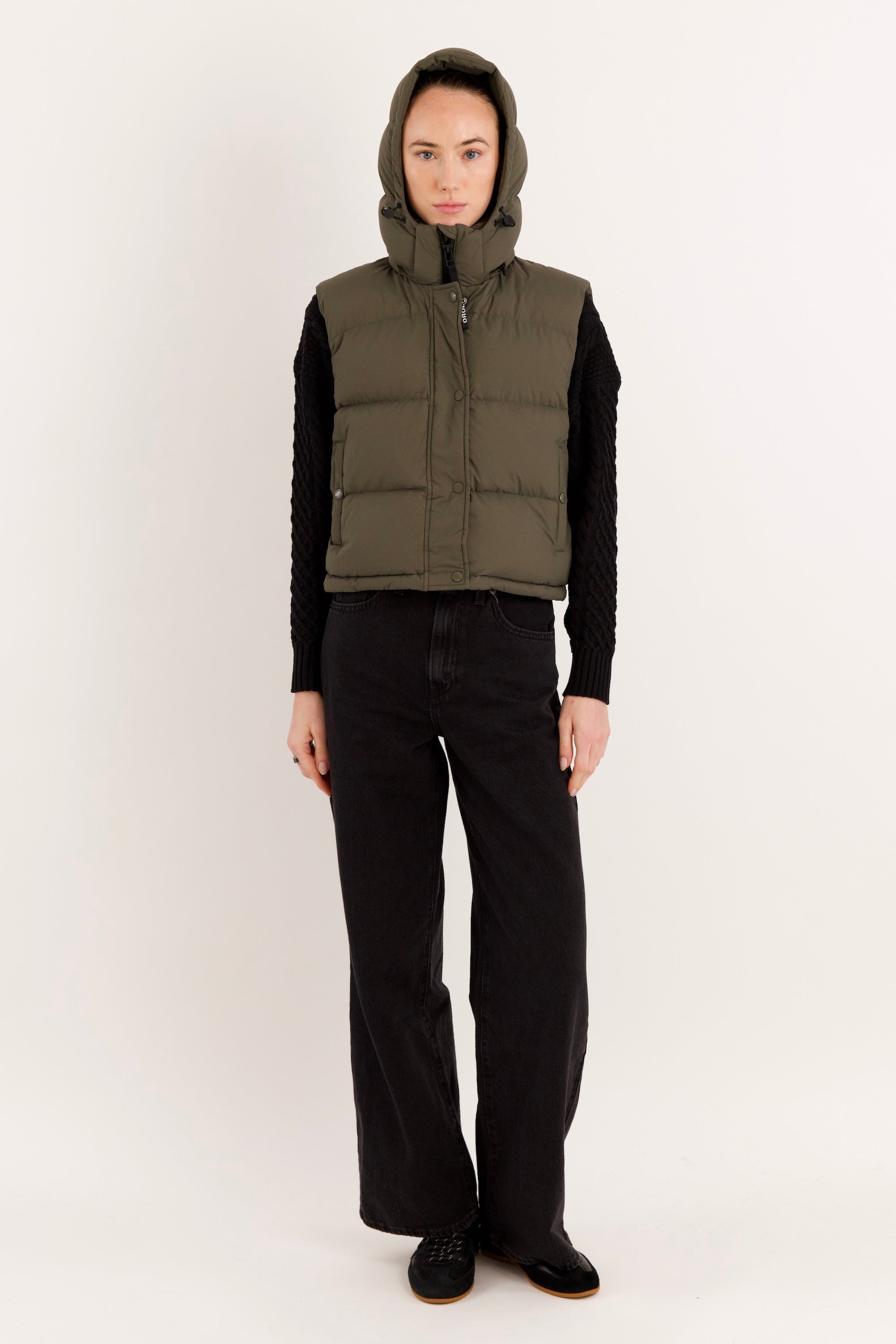 Orolay-Aurora Hooded Puffer Vest-#color_ARMY green