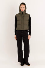 Orolay-Aurora Hooded Puffer Vest-#color_ARMY green