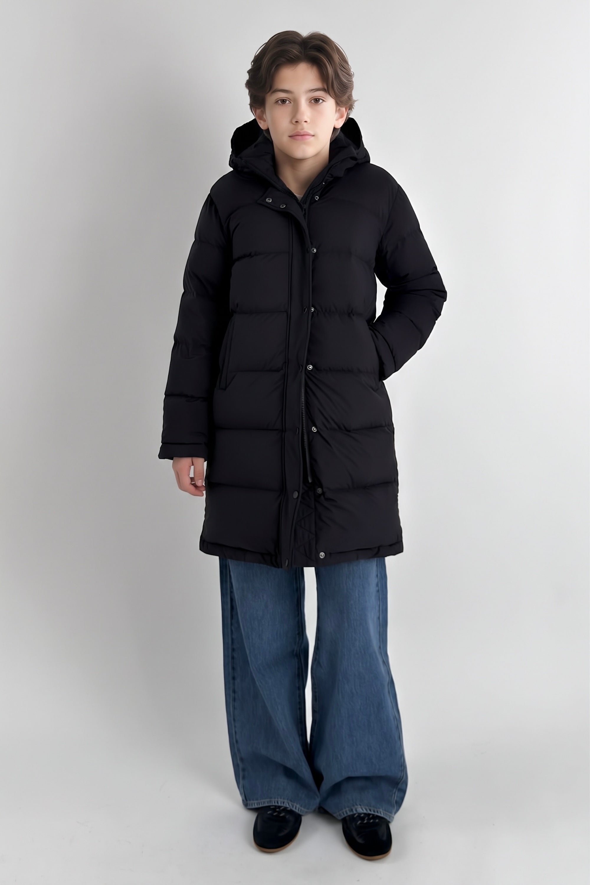 Puff-O® Kid Long Down Jacket orolay #color_black