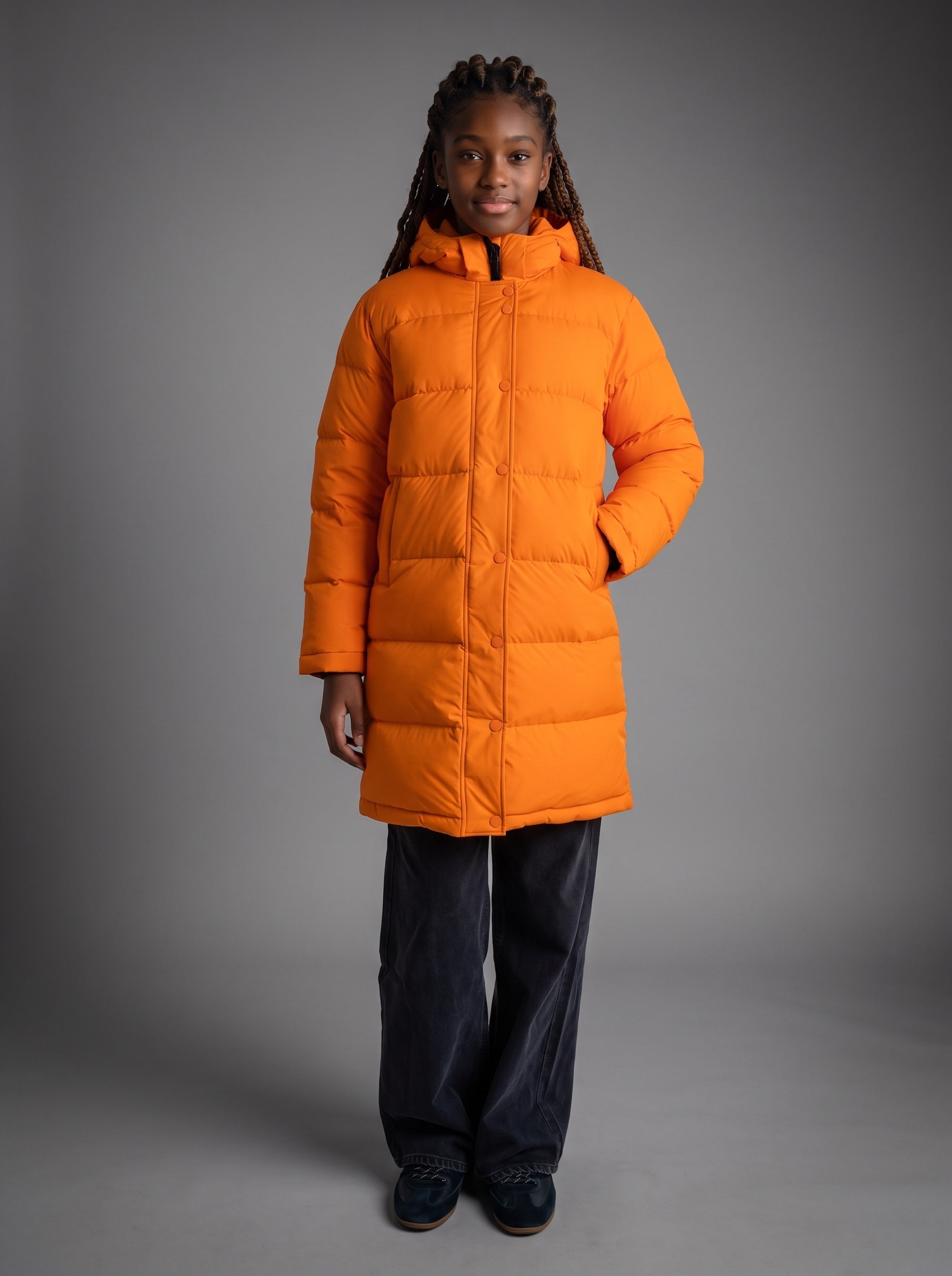 Puff-O® family Long Down Jacket orolay #color_orange