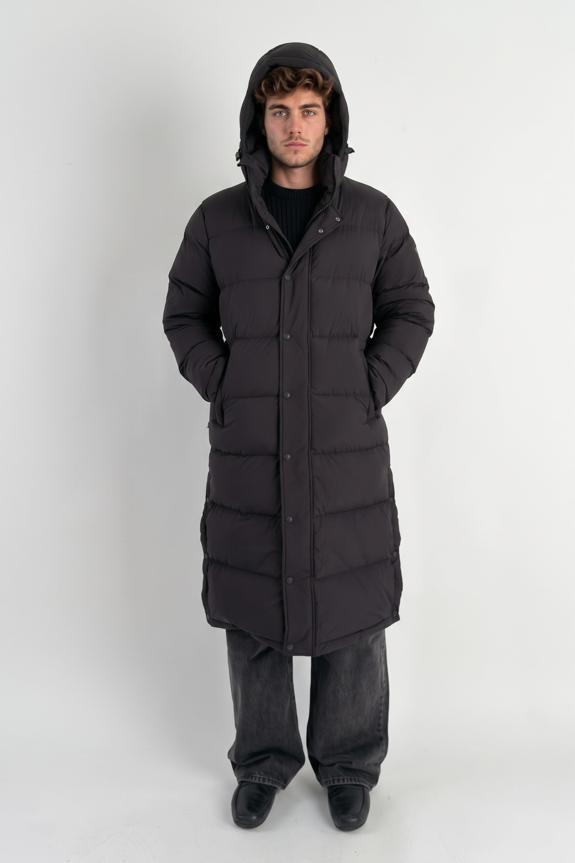 Puff-O® Men Long Down Puffer Jacket #color_black