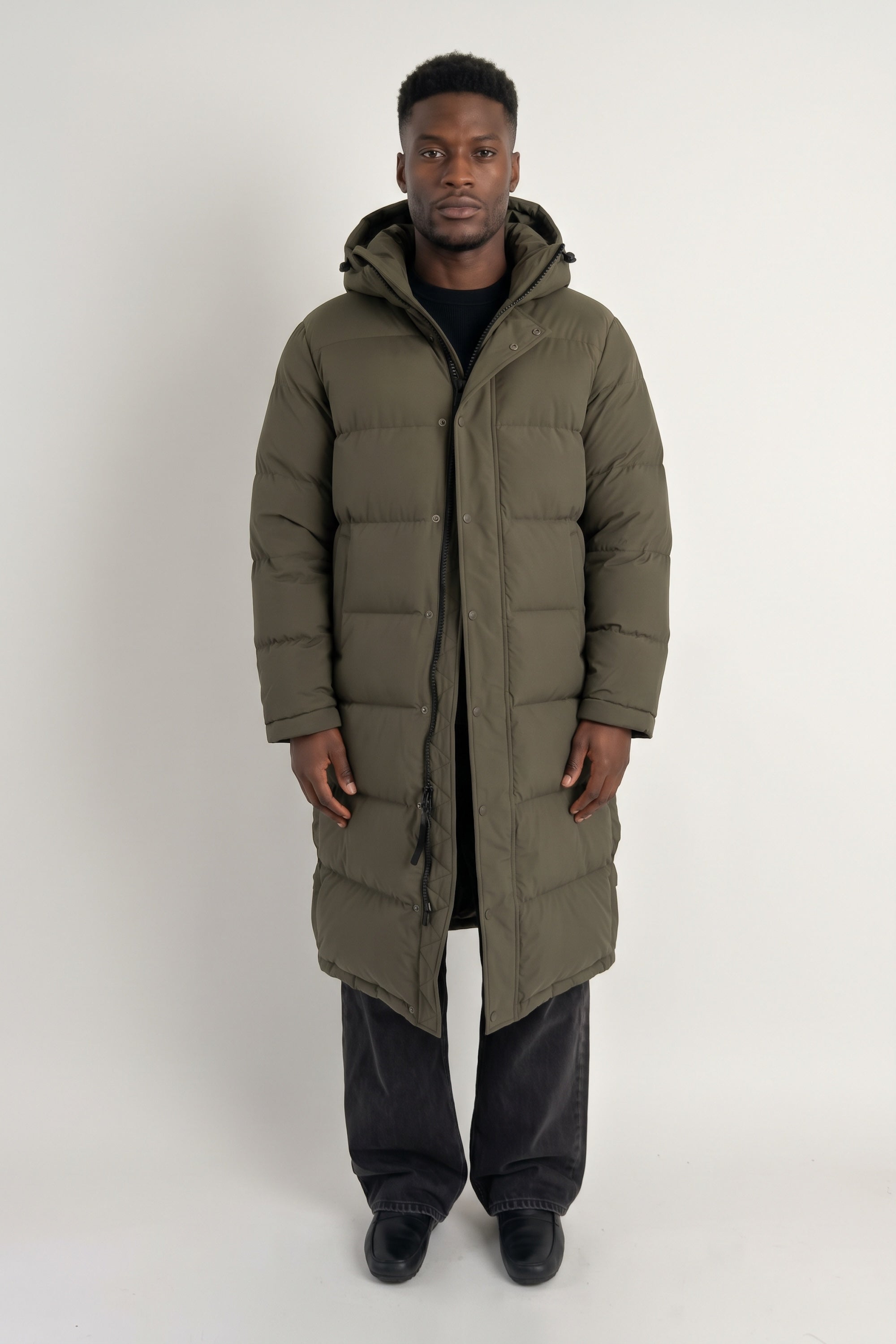 Puff-O® Men Long Down Puffer Jacket #color_olive