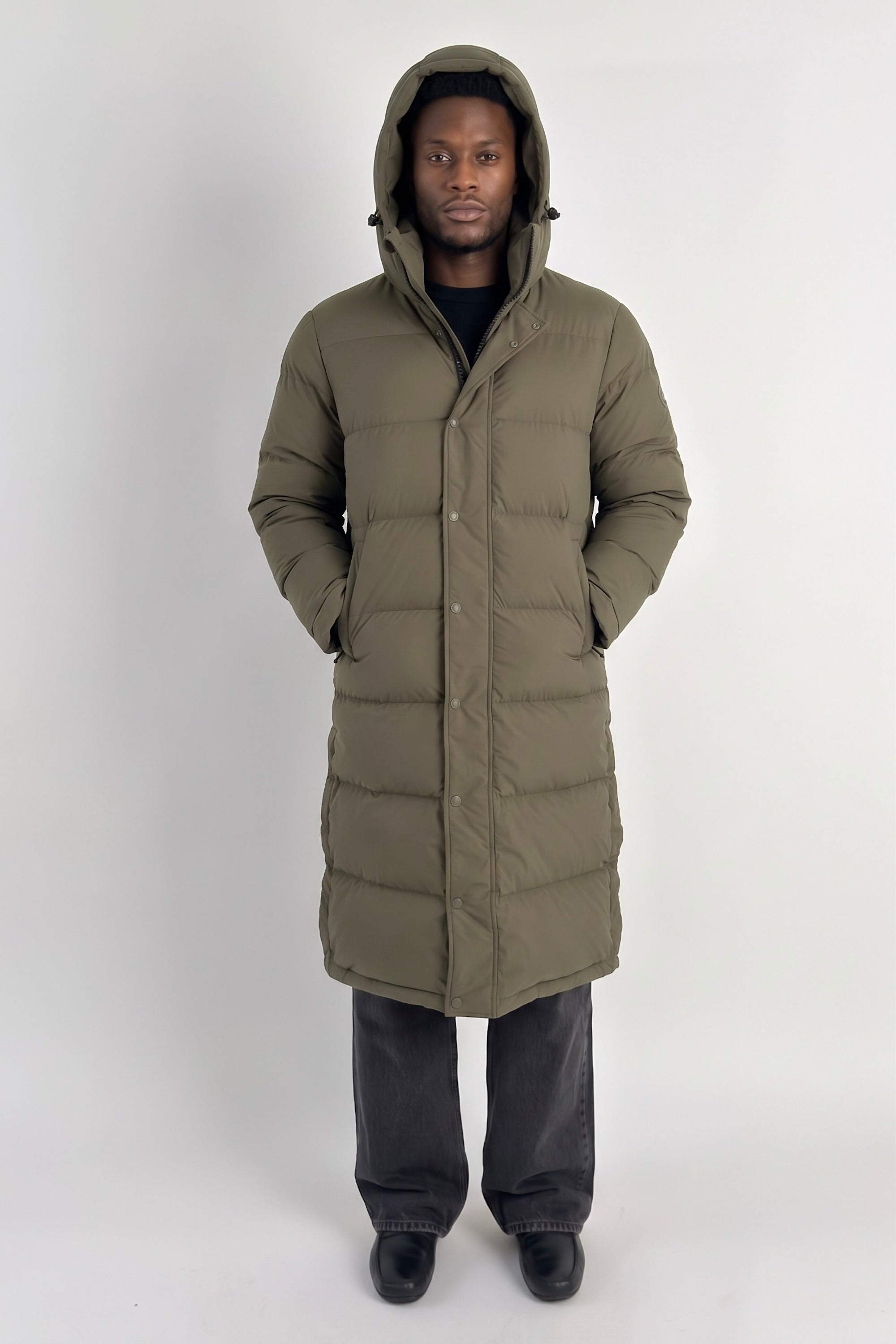 Puff-O® Men Long Down Puffer Jacket #color_olive